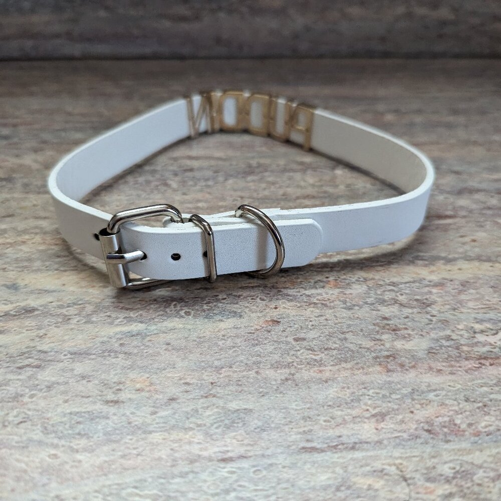 White Puddin Harley Quinn Choker Necklace 3/4' W NWT - Picture 5 of 7